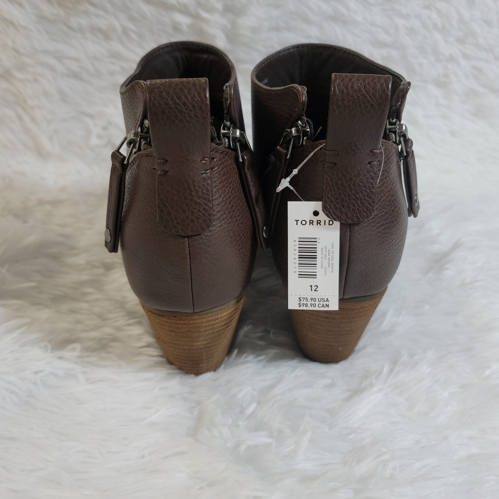 Torrid Rich Brown Ankle Booties 12 WW - Picture 16 of 16